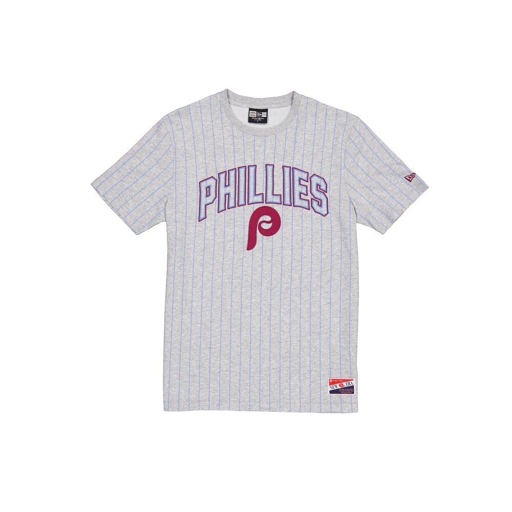 New Era Philadelphia Phillies Throwback Gray Pinstripe T-Shirt - Size L